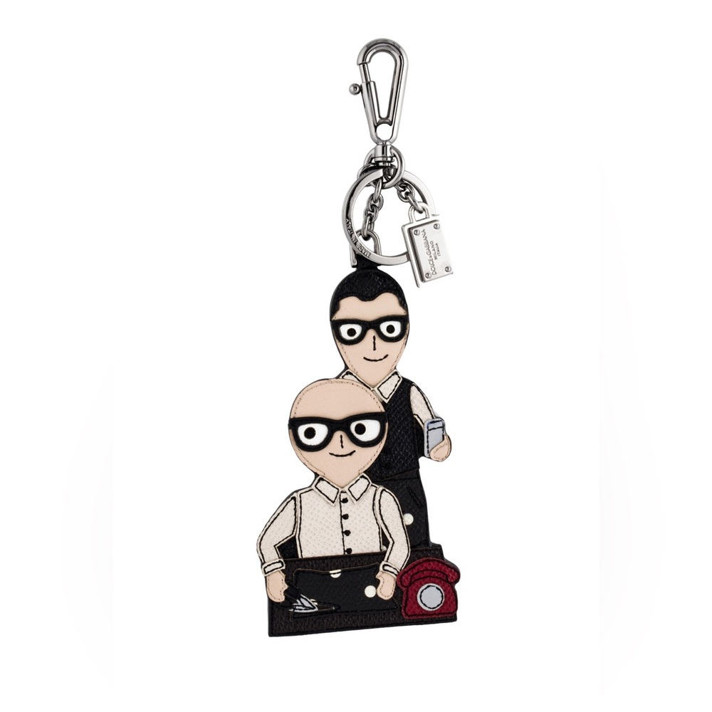 Dolce & Gabbana #DGFAMILY Leather Keychain/Bag Charm Domenico & Stefano